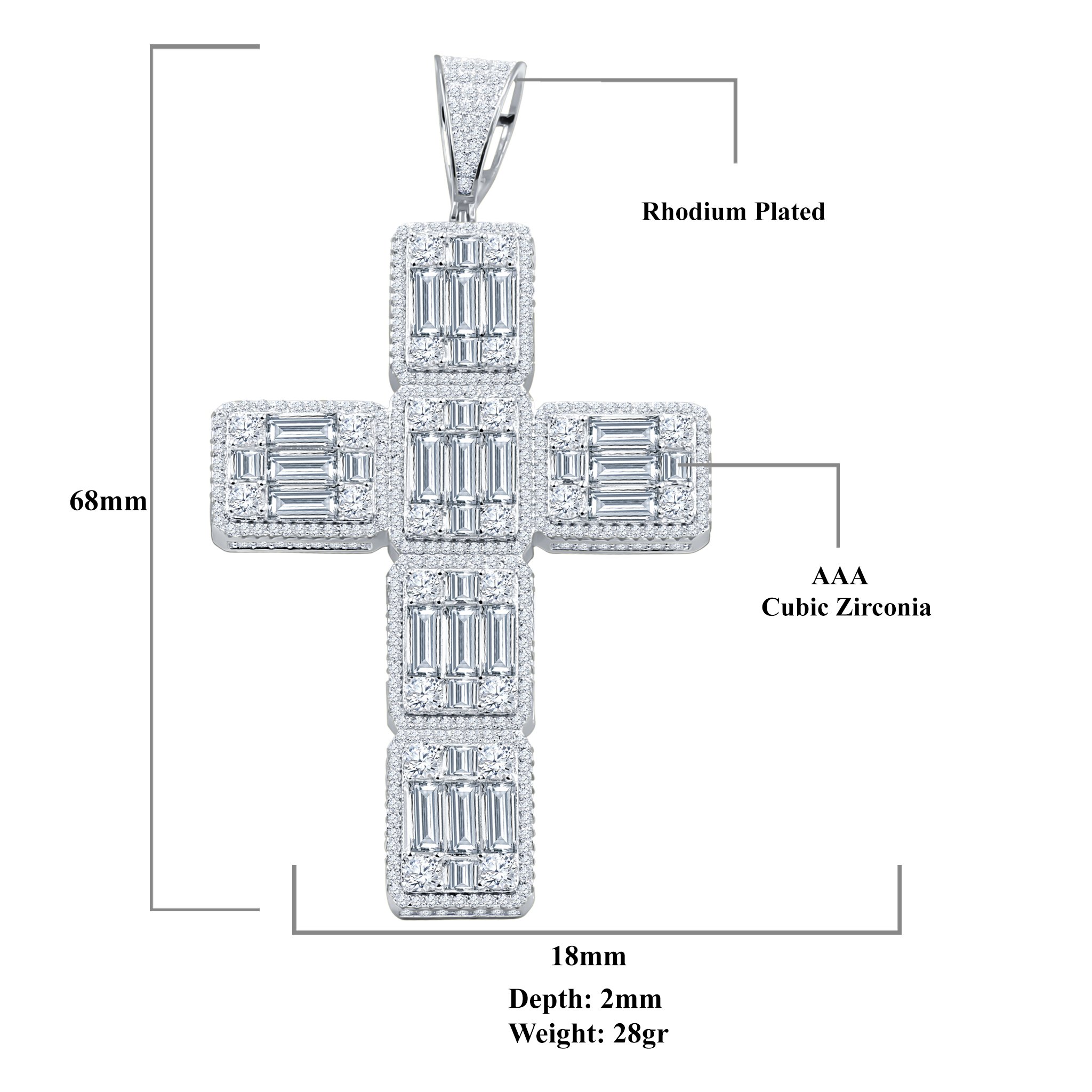 RAPTUROUS SILVER PENDANT featuring cubic zircon stones set in 925 sterling silver, symbolizing faith and elegance.