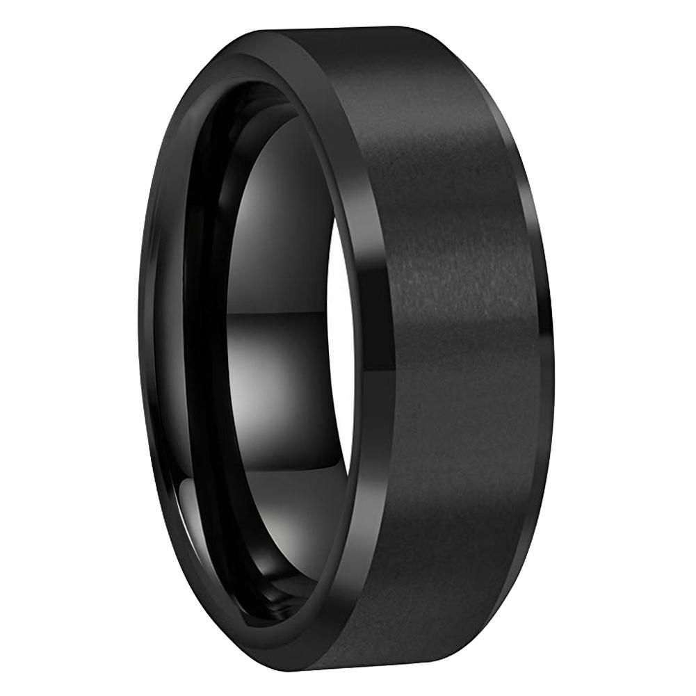 RICERCATO Tungsten Ring showcasing a classic brushed design with a smooth inner surface, perfect for comfortable wear.