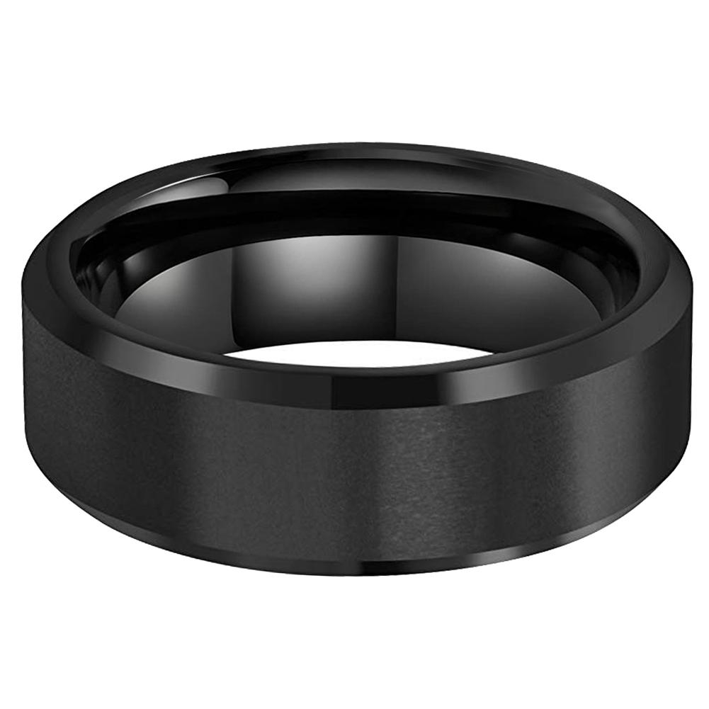 RICERCATO Tungsten Ring showcasing a classic brushed design with a smooth inner surface, perfect for comfortable wear.