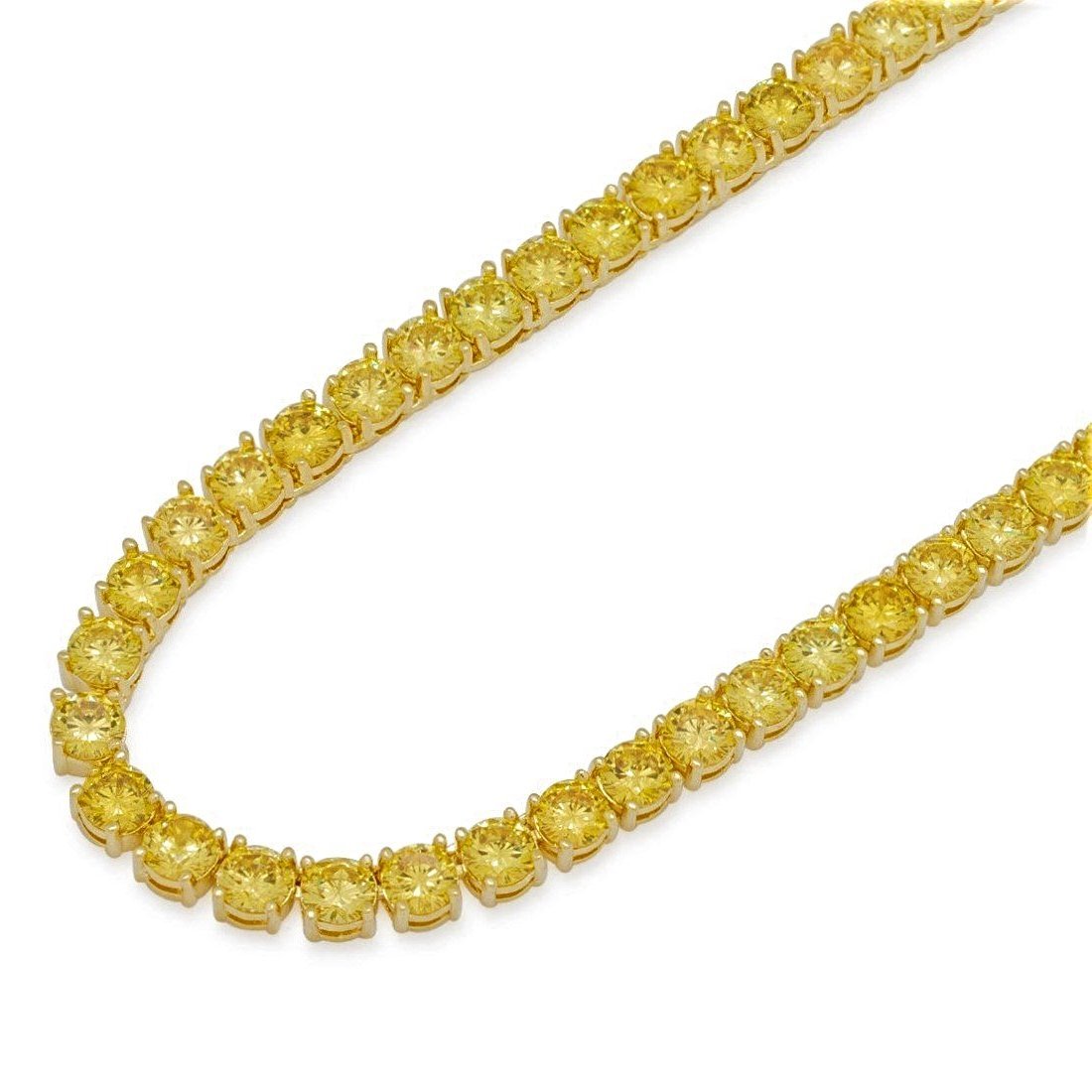 ROCK 4 MM One Row Tennis Chain featuring cubic zirconia stones on a brass base, showcasing its elegant design and shimmering quality.