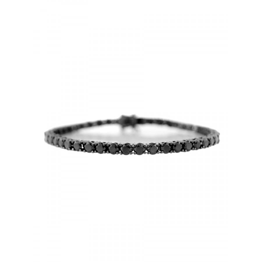 ROCK 4MM One Row Tennis Bracelet featuring cubic zirconia stones set in brass, showcasing elegance and glamour.