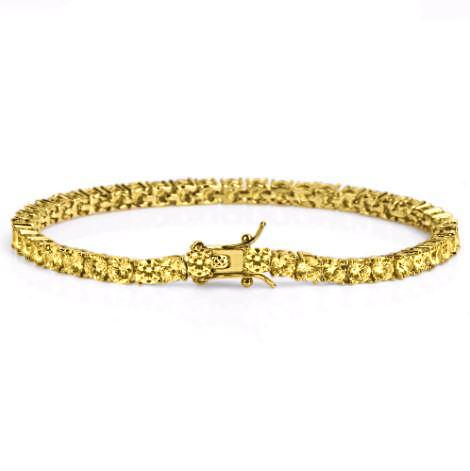 ROCK 4MM One Row Tennis Bracelet featuring cubic zirconia stones set in brass, showcasing elegance and glamour.