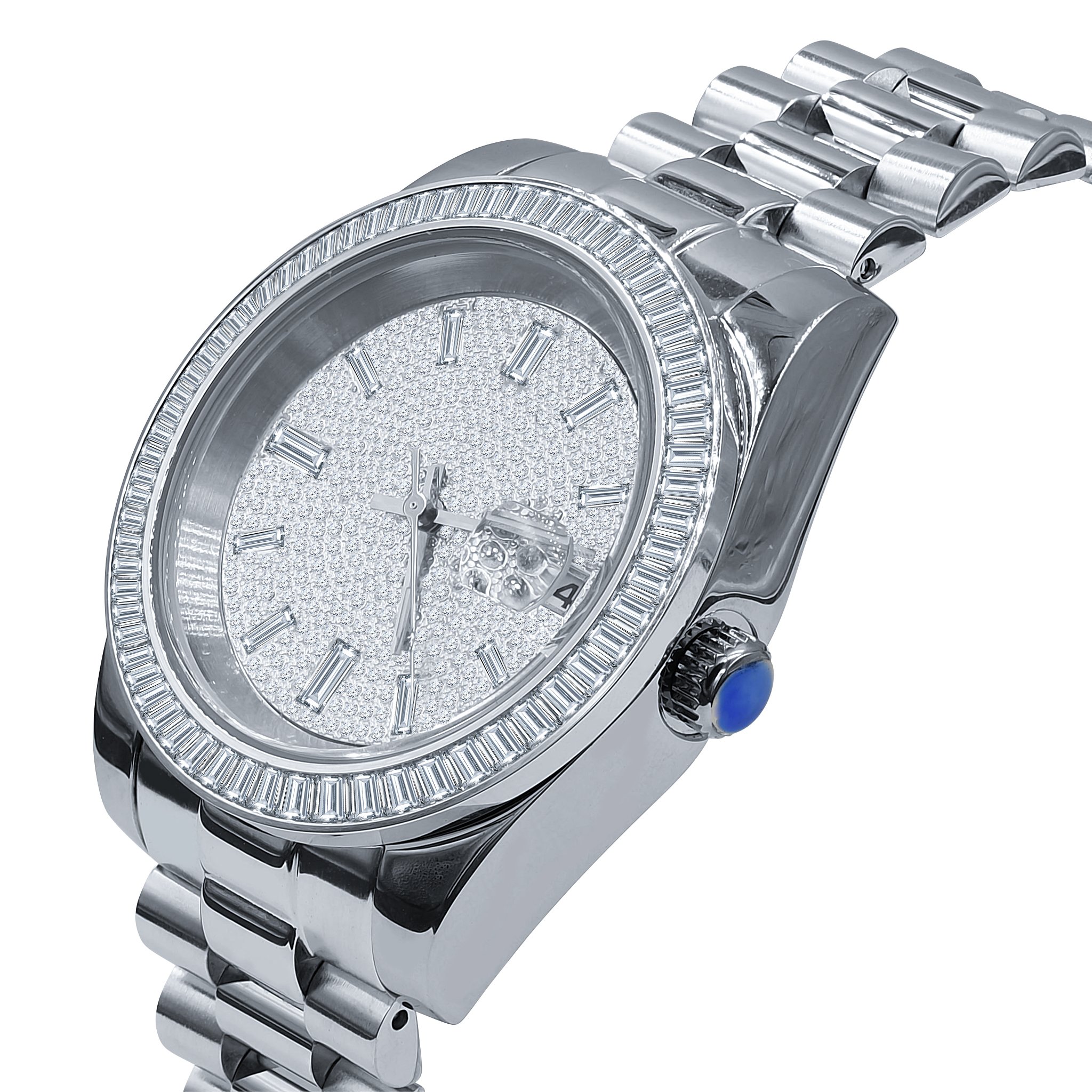 ROCK STEEL WATCHES I 530471 featuring a stainless steel wristband and a CZ stone-adorned dial, perfect for elegant occasions.