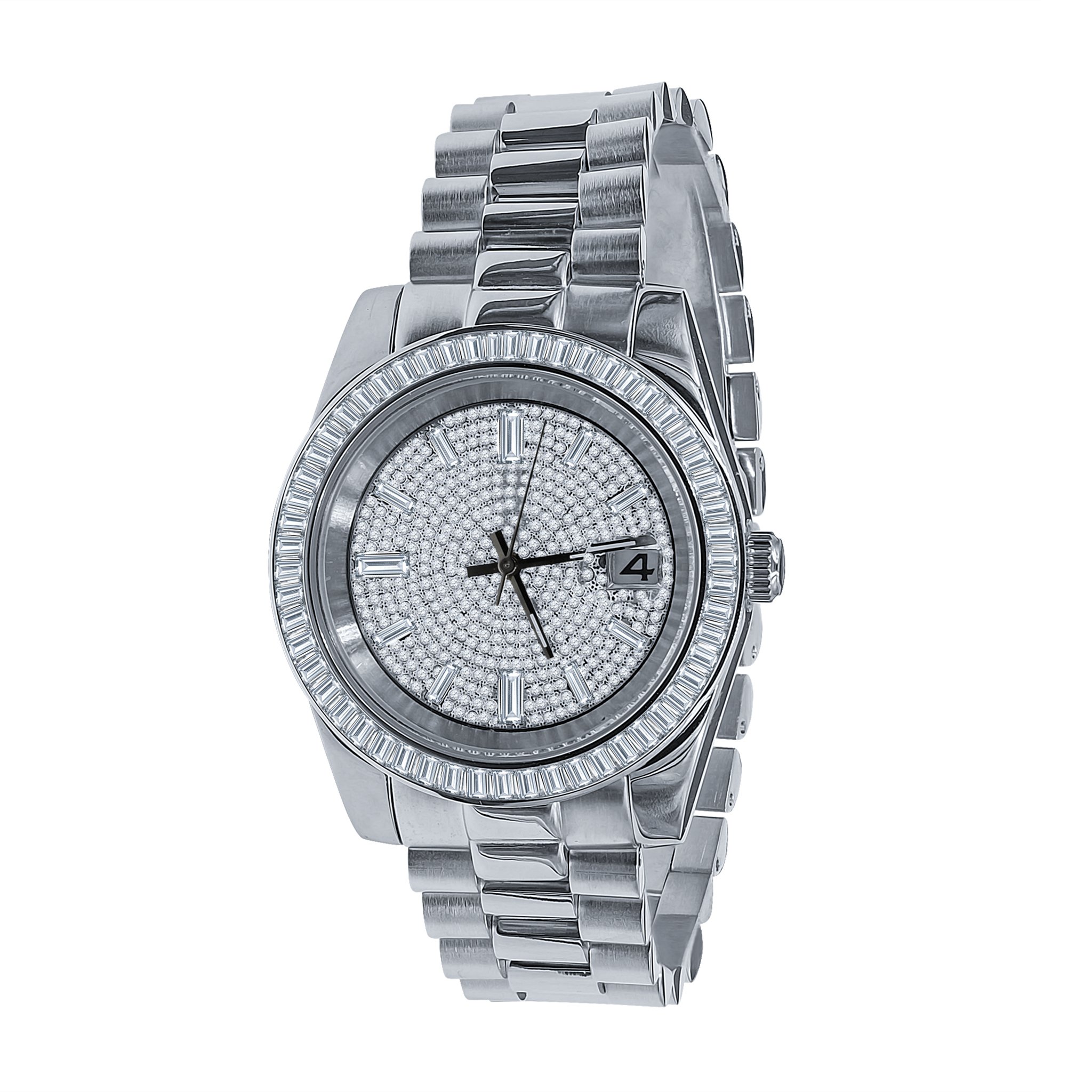 ROCK STEEL WATCHES I 530471 featuring a stainless steel wristband and a CZ stone-adorned dial, perfect for elegant occasions.