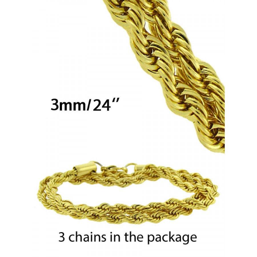 Elegant gold rope chain showcasing a twisted design, perfect for any outfit.