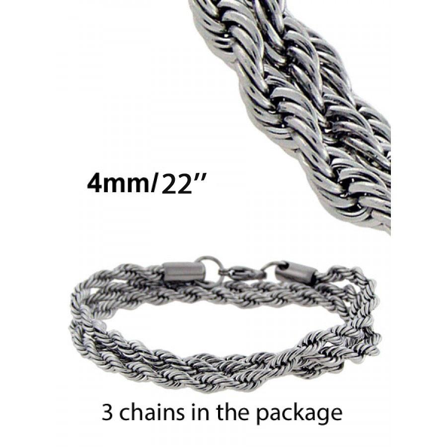 A stylish silver Rops chain showcasing its elegant design and high-quality finish.