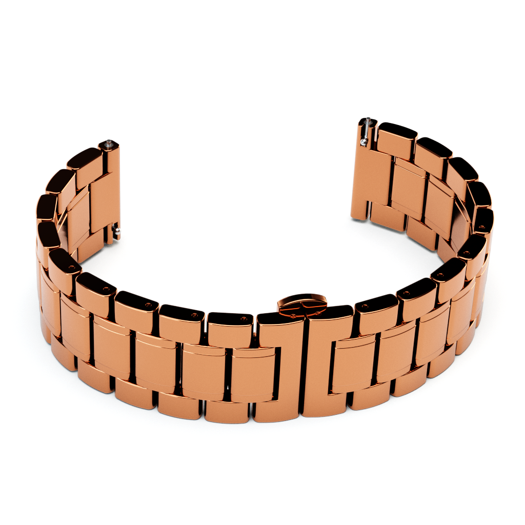 Rose Gold Gloss Link Bracelet made from 316L Stainless Steel with a butterfly clasp and 5 piece links for comfort.