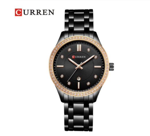 Roseate Curren Classic Metal watch featuring a solid metal alloy construction, elegant design, and adjustable links.