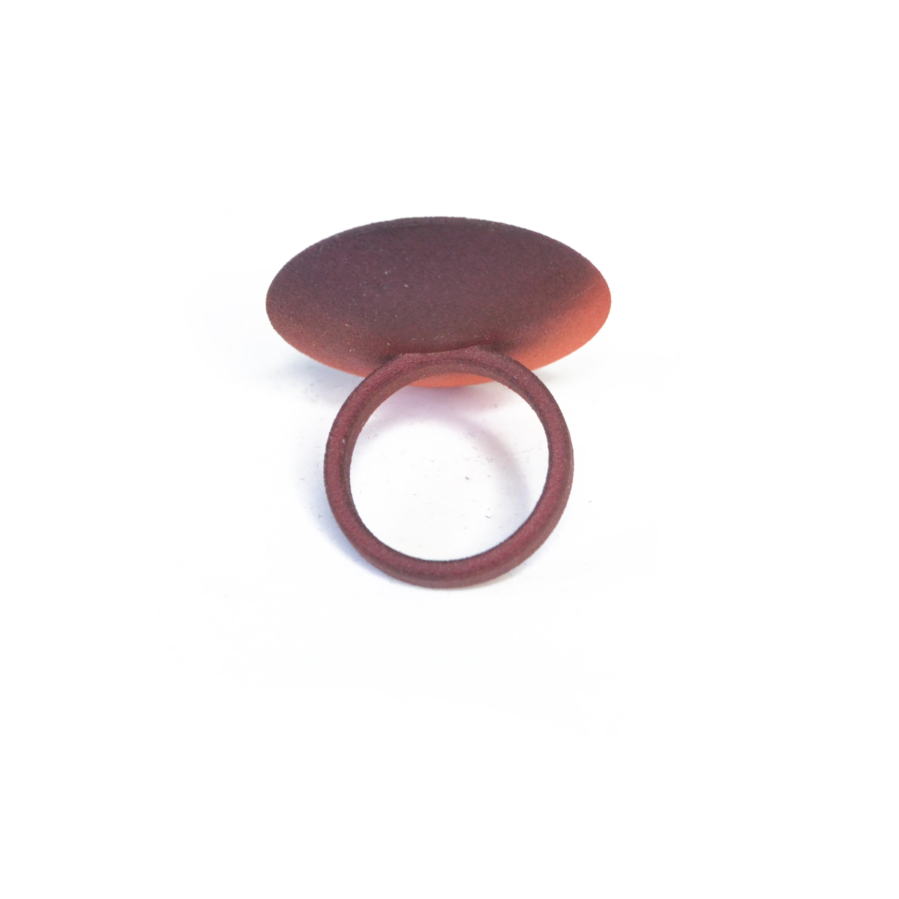 Colorful Round Ring from the Vertigo Collection featuring concentric shapes and a smooth matte finish, made from lightweight 3D printed nylon.