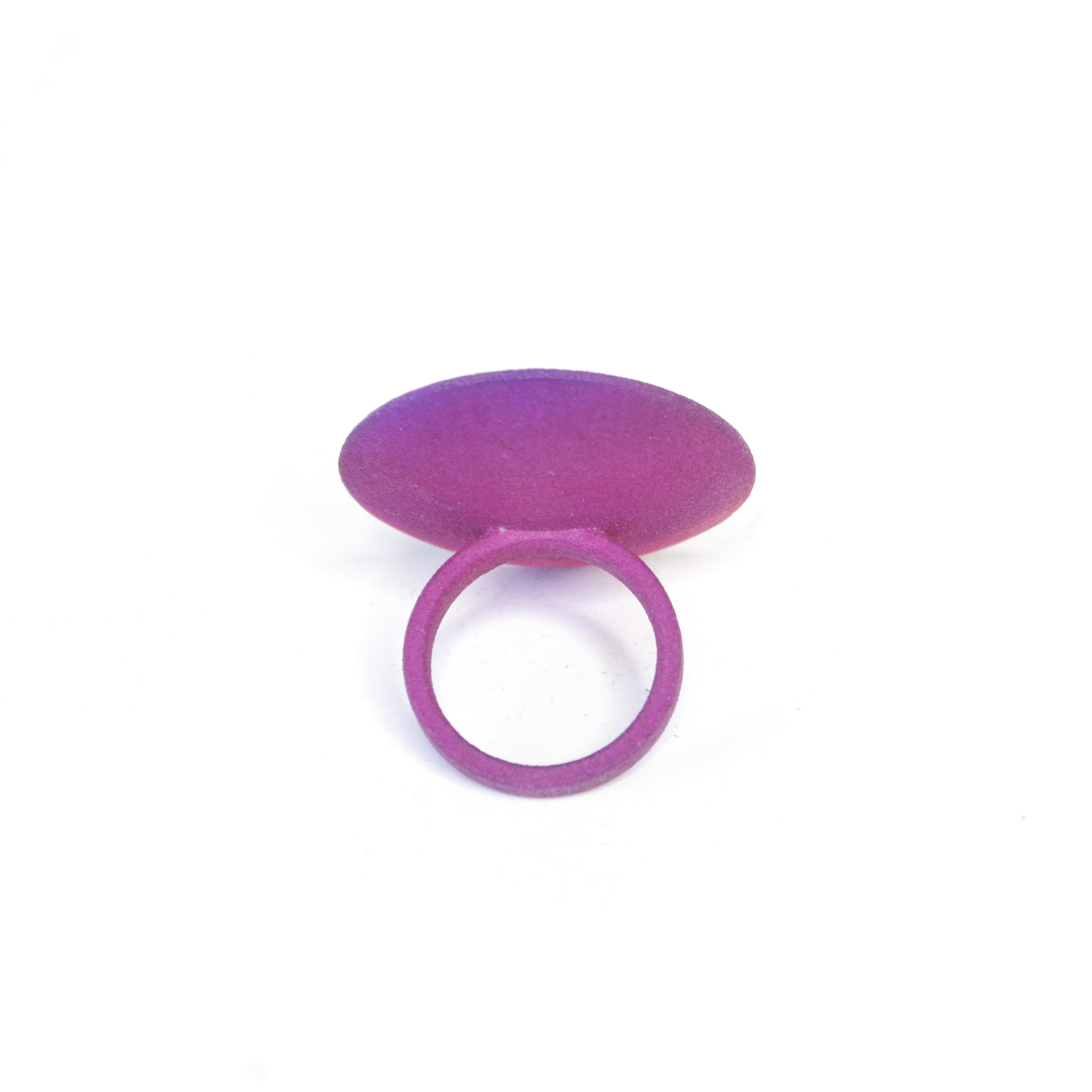 Colorful Round Ring from the Vertigo Collection featuring concentric shapes and a smooth matte finish, made from lightweight 3D printed nylon.