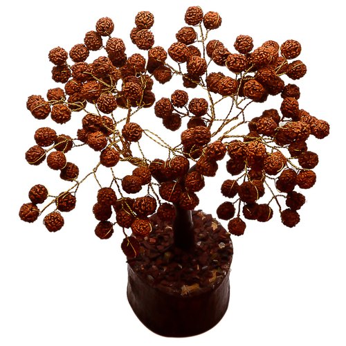 A beautifully crafted Rudraksha Beads Tree featuring 100 natural brown beads, ideal for spiritual meditation and home decor.