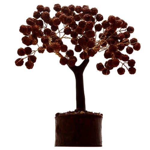 A beautifully crafted Rudraksha Beads Tree featuring 100 natural brown beads, ideal for spiritual meditation and home decor.