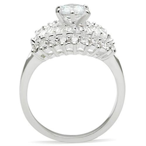 SS026 Silver 925 Sterling Silver Ring featuring a clear AAA Grade CZ stone, showcasing elegance and quality craftsmanship.