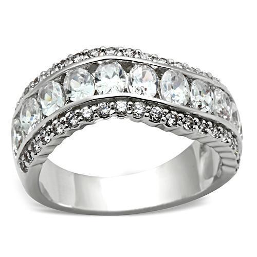 SS029 Silver 925 Sterling Silver Ring featuring a clear AAA Grade CZ stone, showcasing elegance and quality craftsmanship.