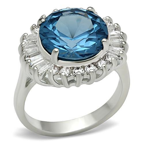 SS003 Silver 925 Sterling Silver Ring featuring a London Blue Synthetic Spinel, showcasing its elegant design and craftsmanship.