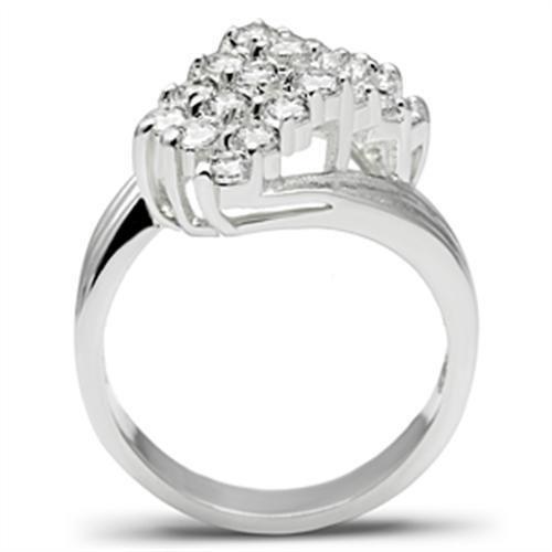 SS035 Silver 925 Sterling Silver Ring featuring a clear AAA Grade CZ stone, showcasing elegance and craftsmanship.