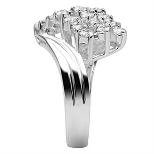 SS035 Silver 925 Sterling Silver Ring featuring a clear AAA Grade CZ stone, showcasing elegance and craftsmanship.