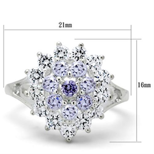 SS037 Silver 925 Sterling Silver Ring featuring AAA Grade Multi Color CZ stones, showcasing elegance and craftsmanship.