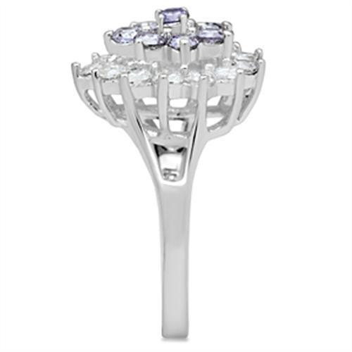 SS037 Silver 925 Sterling Silver Ring featuring AAA Grade Multi Color CZ stones, showcasing elegance and craftsmanship.