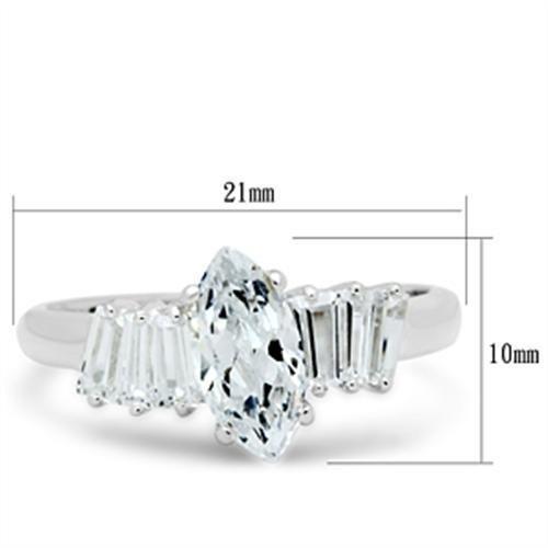 SS045 Silver 925 Sterling Silver Ring featuring a clear AAA grade cubic zirconia stone, showcasing elegance and quality craftsmanship.