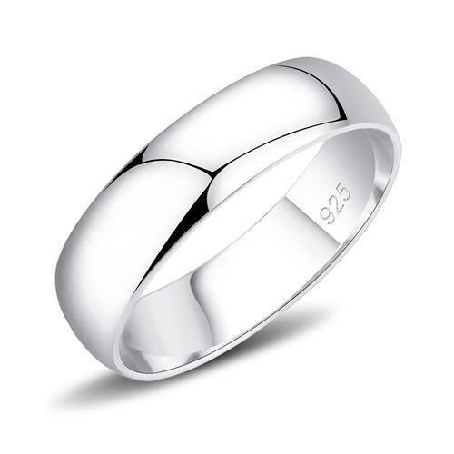 SS1375 Silver 925 Sterling Silver Ring with a smooth finish, showcasing its elegant and minimalist design without any stones.