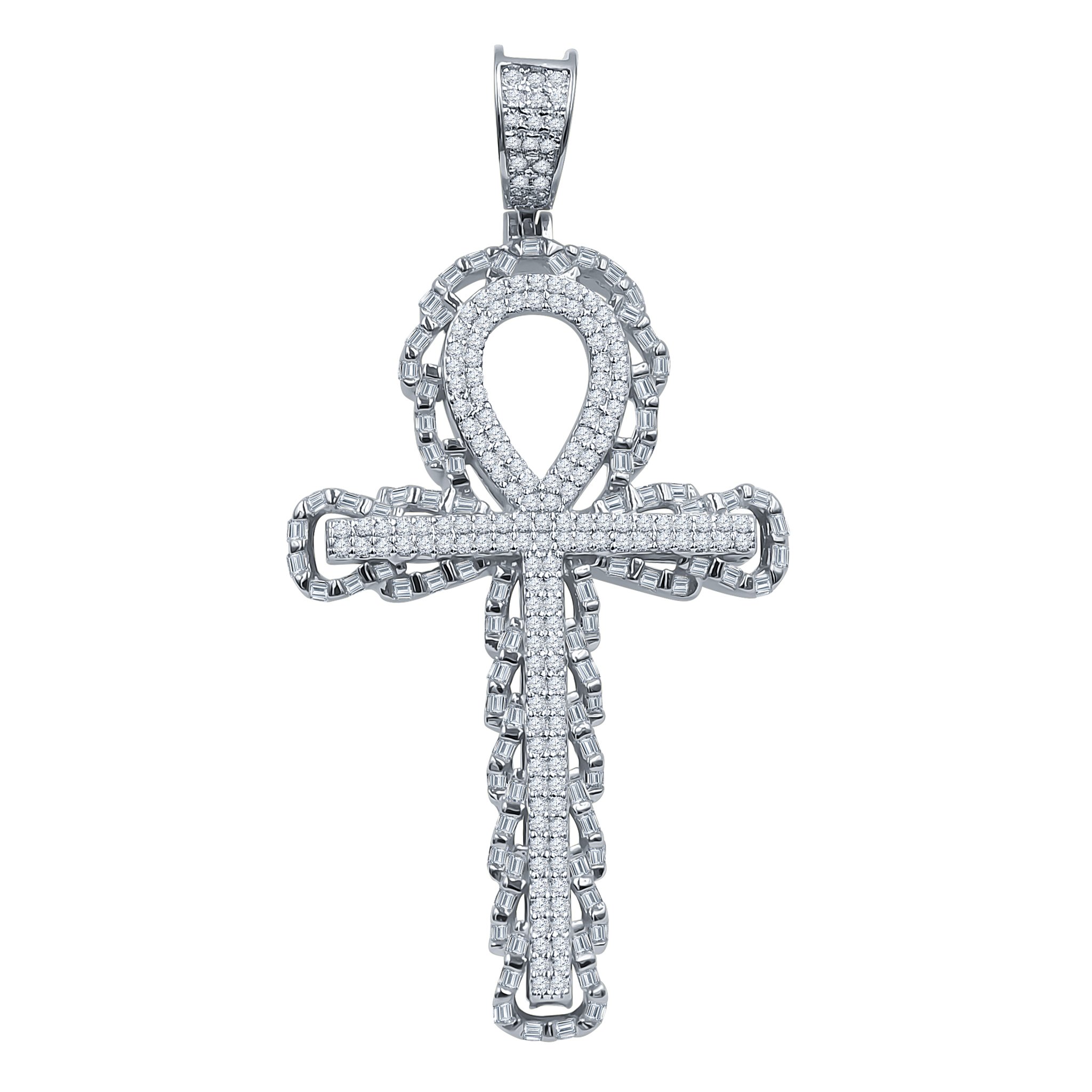 SACRAL Silver Pendant featuring an intricately sculpted portrait of Jesus, adorned with cubic zircon stones, showcasing its elegant design.