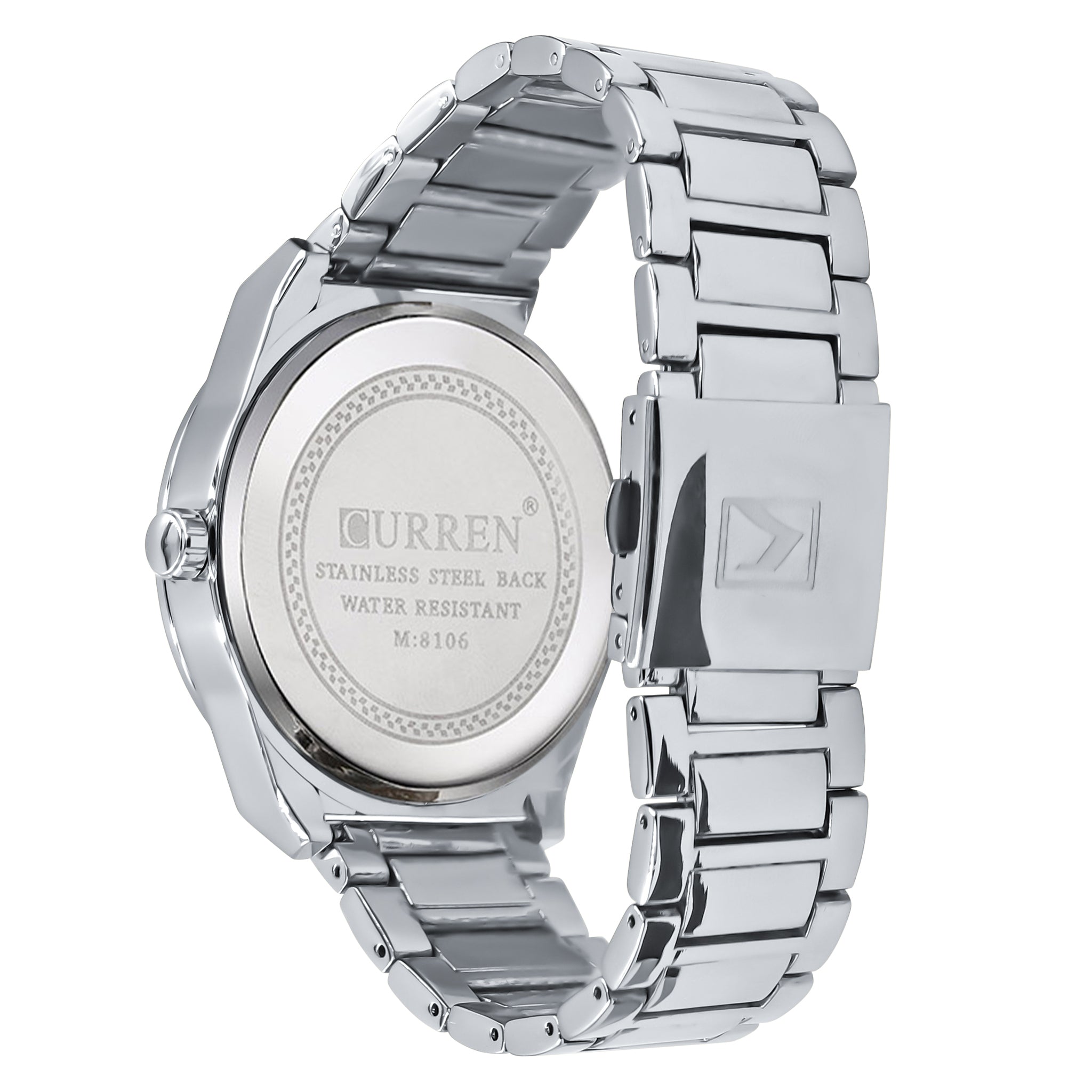 SAEPTUM Metal Curren Watch with round dial and sleek metal band, showcasing elegance and durability.