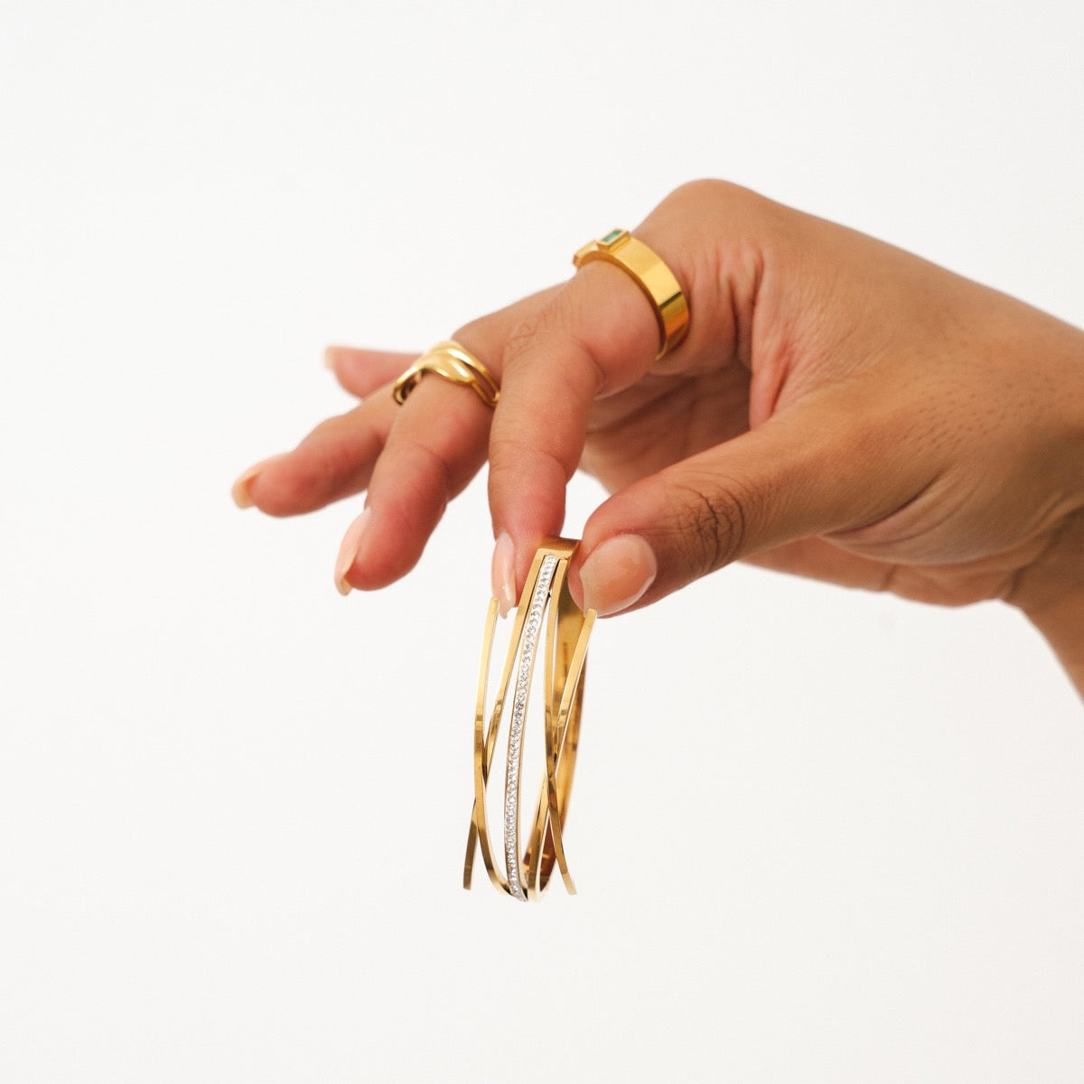 Saida Florence Bangle Bracelet in gold, made from premium stainless steel with a sleek design.