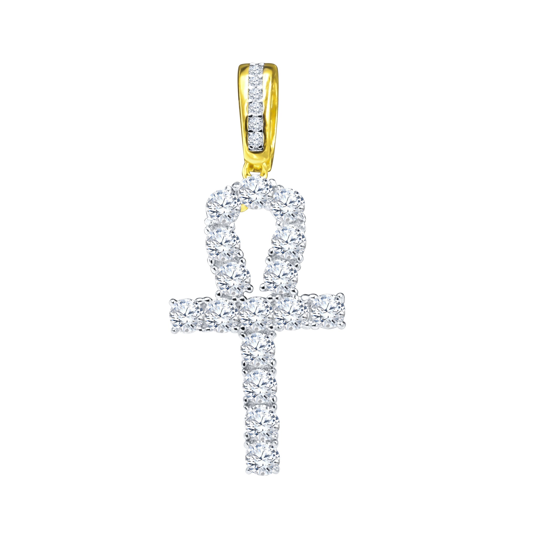 SAINTEMENT Locket Pendant featuring a cross design with sparkling CZ stones, crafted from 925 sterling silver.