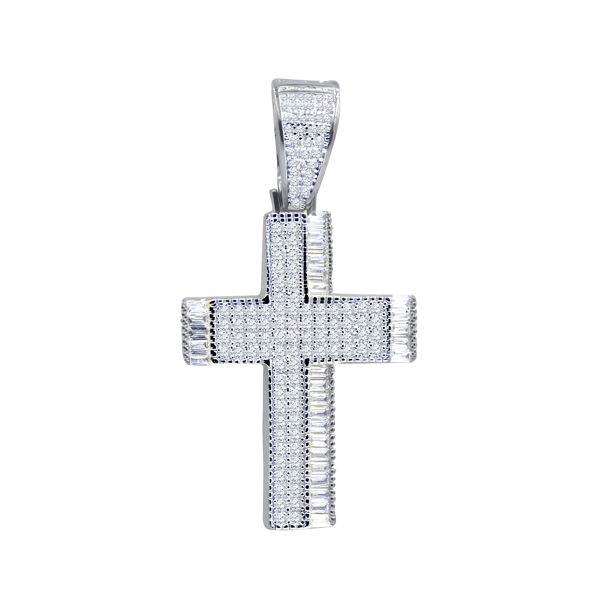 SANCTITY PENDANT I 9215051 featuring Jesus and Mary, adorned with sparkling cubic zirconia stones, crafted from 925 sterling silver.