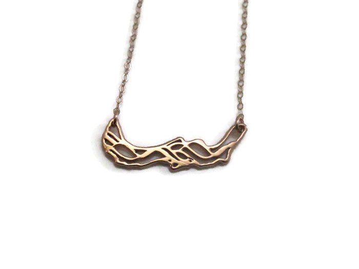 Savary Waves Necklace in 925 Sterling Silver with wave design on a sterling silver chain.