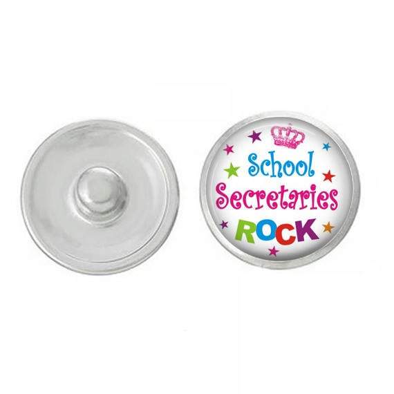 Assorted hand-pressed School Teachers Rock Snaps in vibrant colors, designed for jewelry customization.