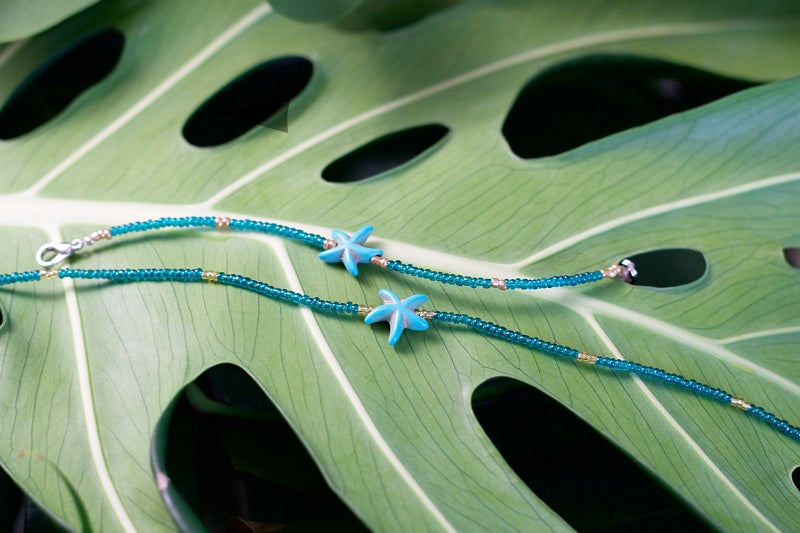 Colorful seed bead bracelet and anklet set, showcasing vibrant patterns and customizable designs.