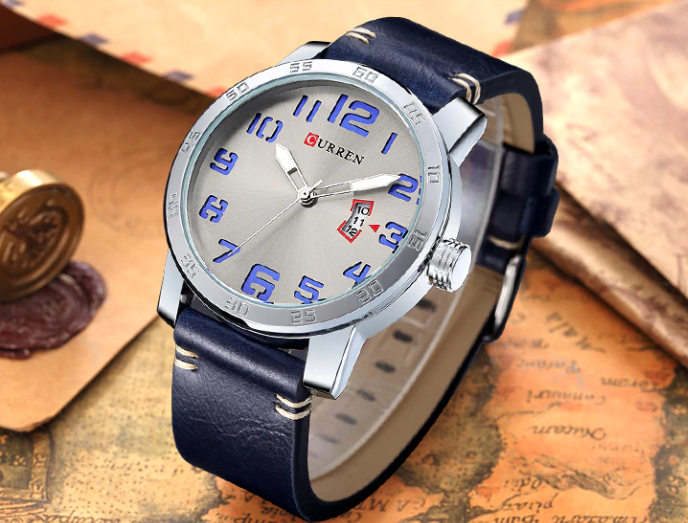 SEEMLY Leather Watch for Men with stylish design, Japan quartz movement, and comfortable leather strap.