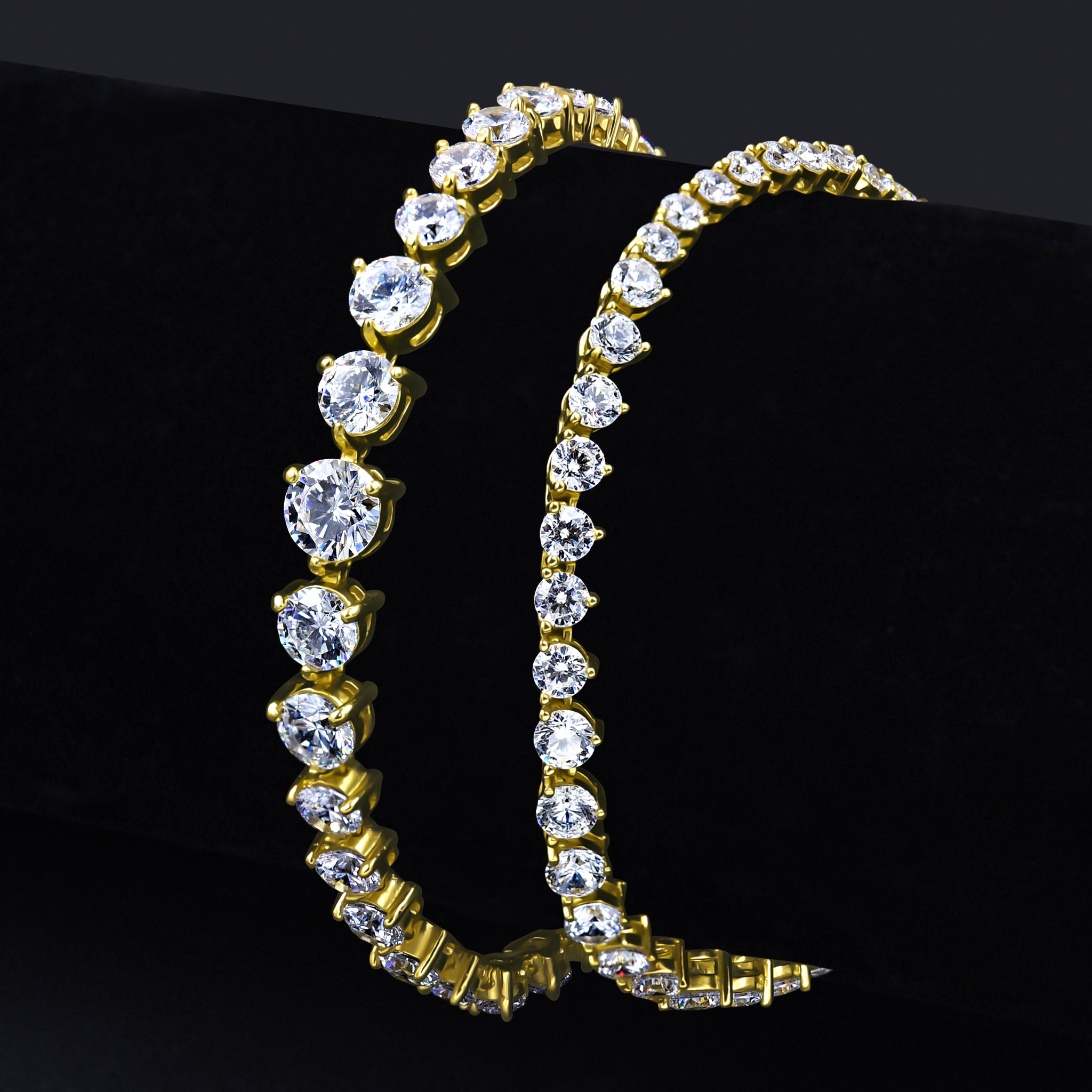 SERAC Brass Iced Out Chain featuring sparkling cubic zirconia stones set in durable brass, available in 18 and 20 inch lengths.