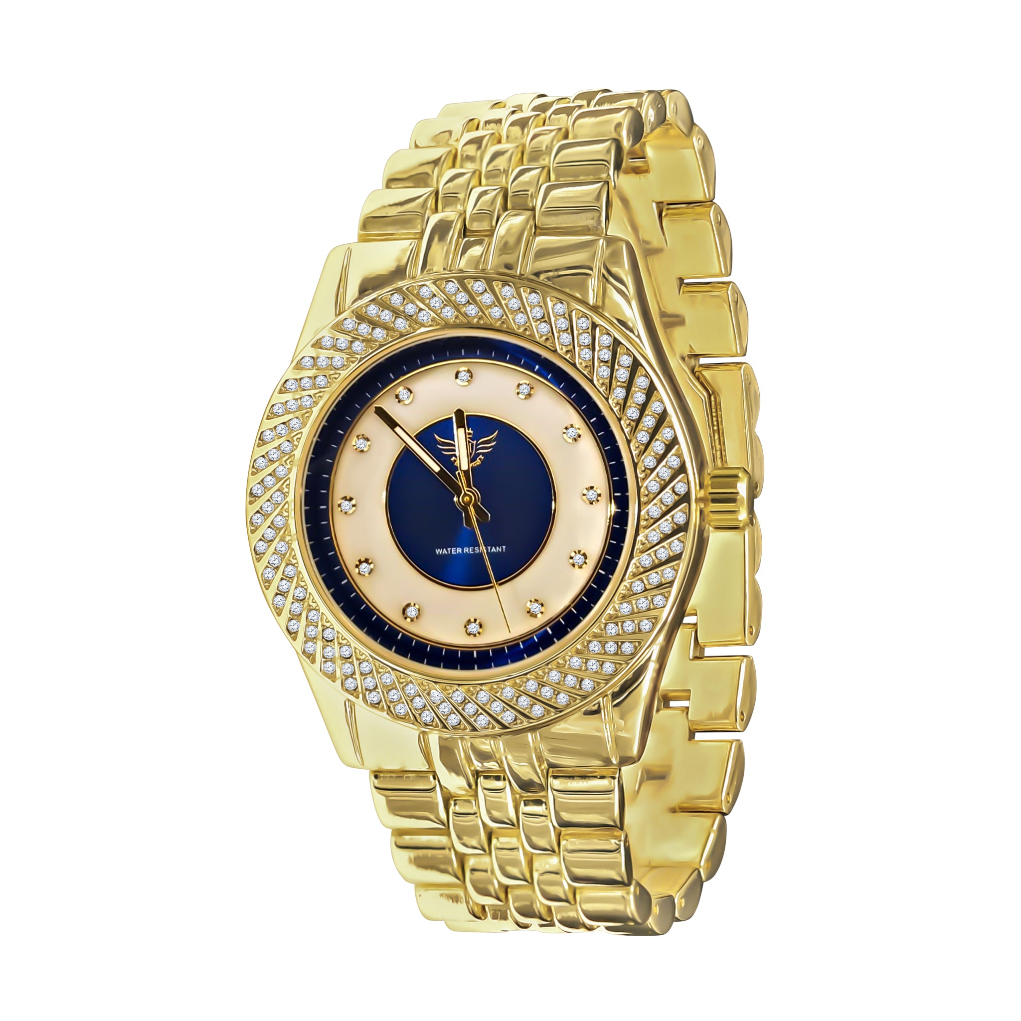 SHELLAC Hip Hop Metal Watch featuring a dazzling dial and adjustable links, perfect for stylish individuals.