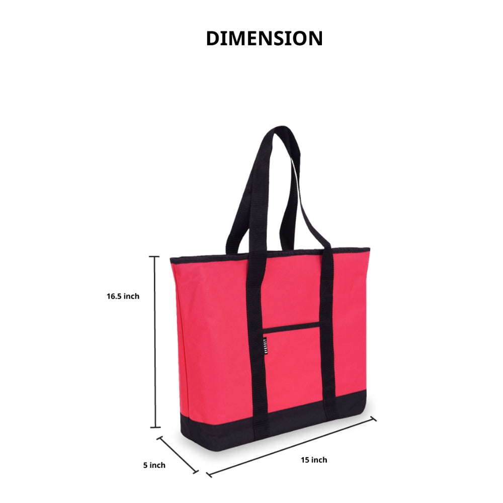 Stylish Shopping Tote made of durable 600D polyester, featuring a spacious zippered compartment and convenient outer pocket.