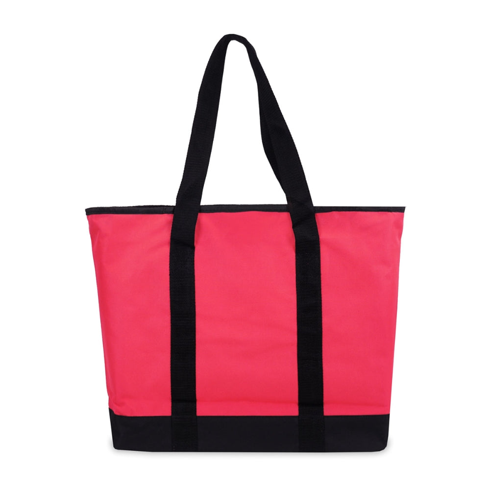 Stylish Shopping Tote made of durable 600D polyester, featuring a spacious zippered compartment and convenient outer pocket.