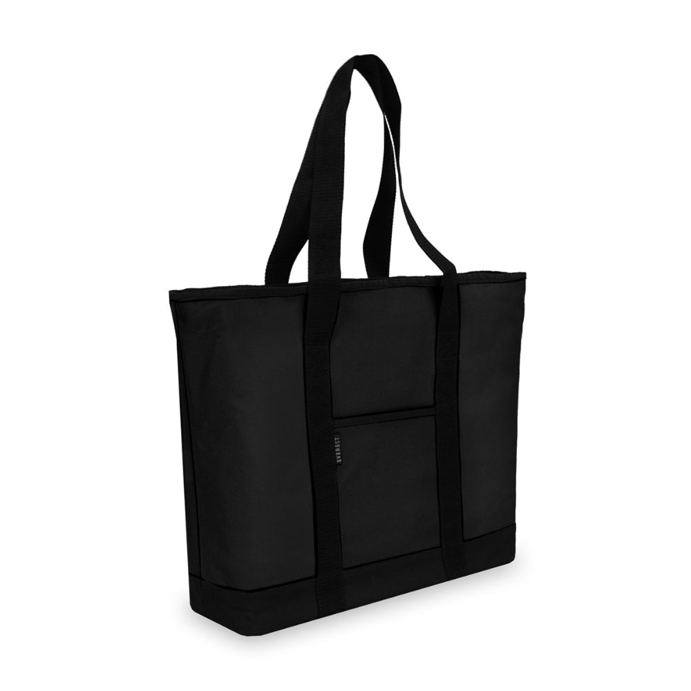 Stylish Shopping Tote made of durable 600D polyester, featuring a spacious zippered compartment and convenient outer pocket.