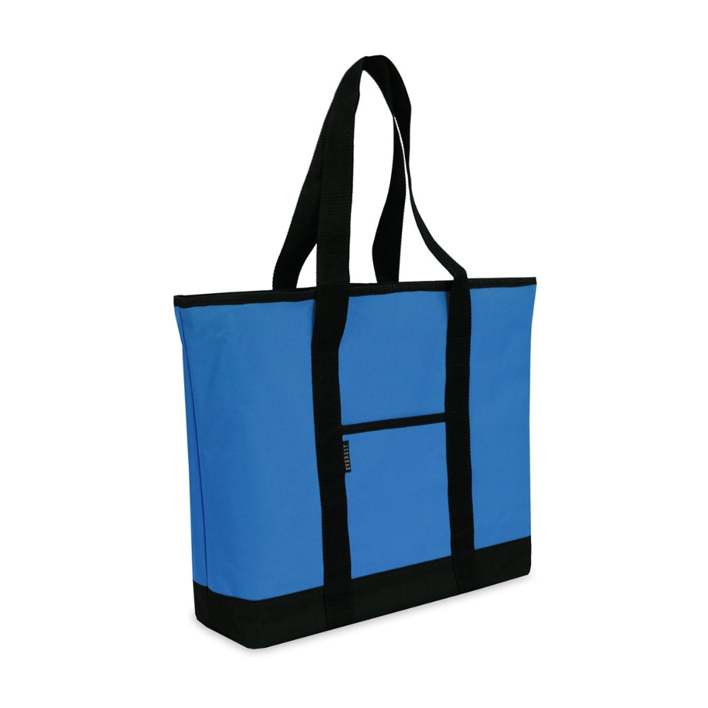 Stylish Shopping Tote made of durable 600D polyester, featuring a spacious zippered compartment and convenient outer pocket.