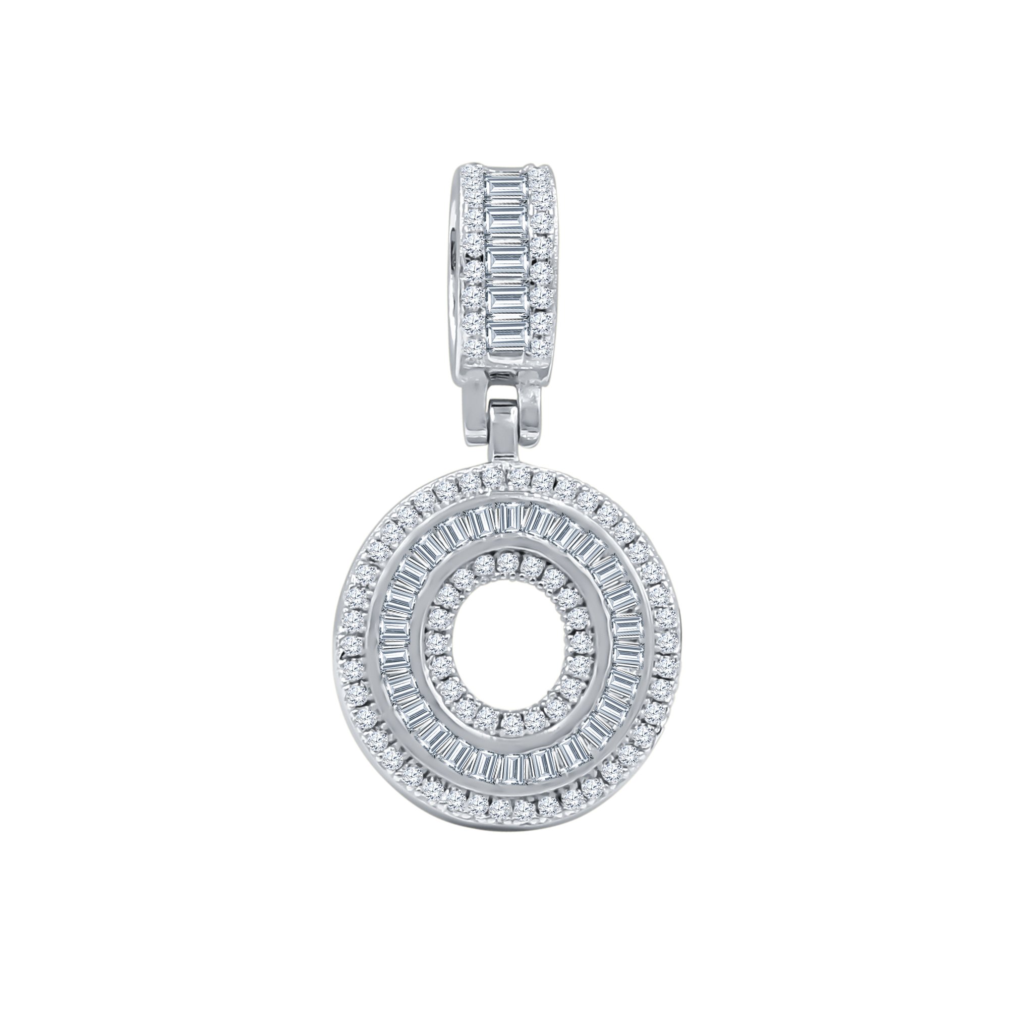 SIGNARY Silver Pendant featuring an initial design with cubic zirconia stones, crafted from 925 sterling silver.