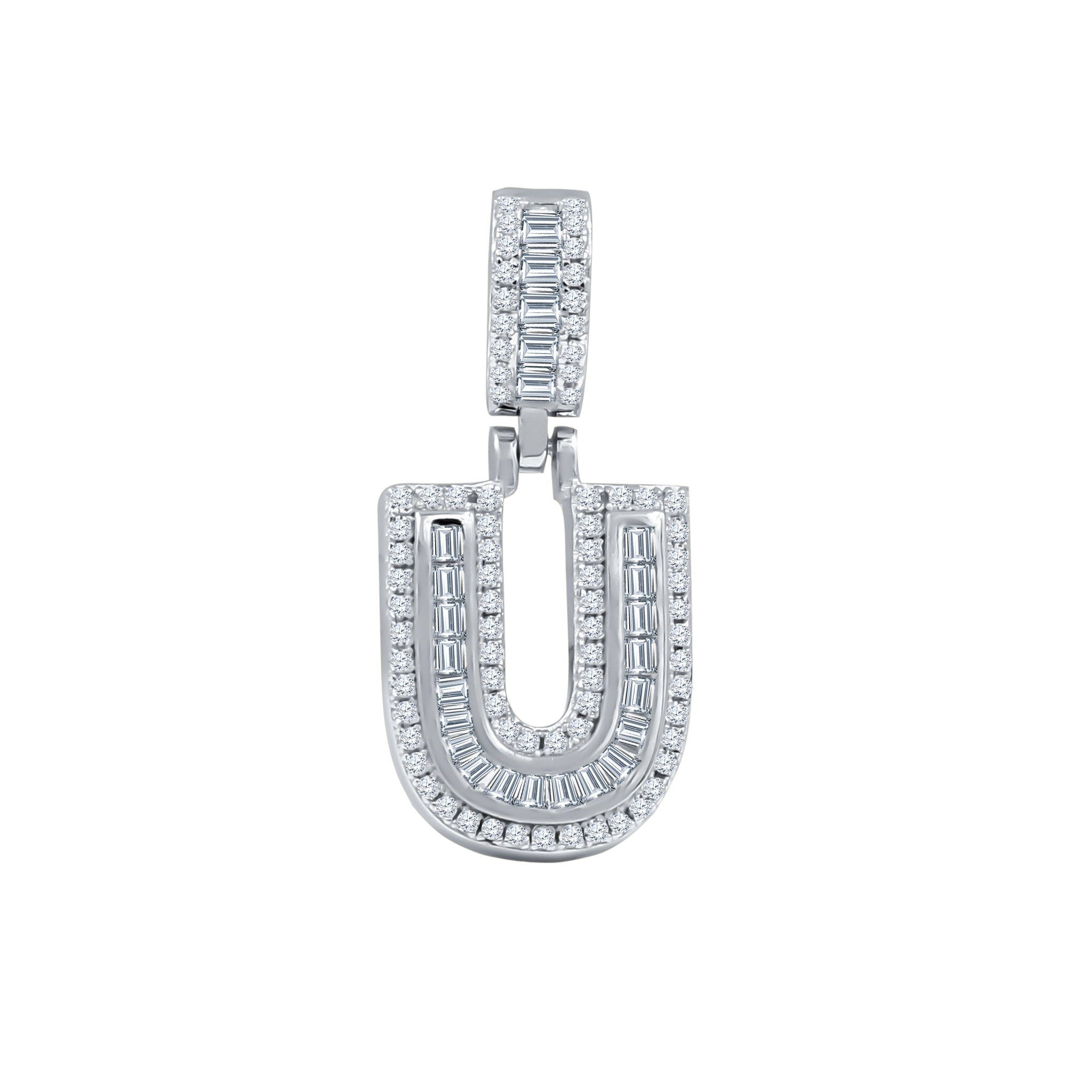 SIGNARY Silver Pendant featuring an initial design with cubic zirconia stones, crafted from 925 sterling silver.