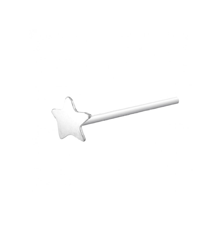 Elegant Silver & Gold Plated Nose Stud on a white background, showcasing its intricate design and quality craftsmanship.