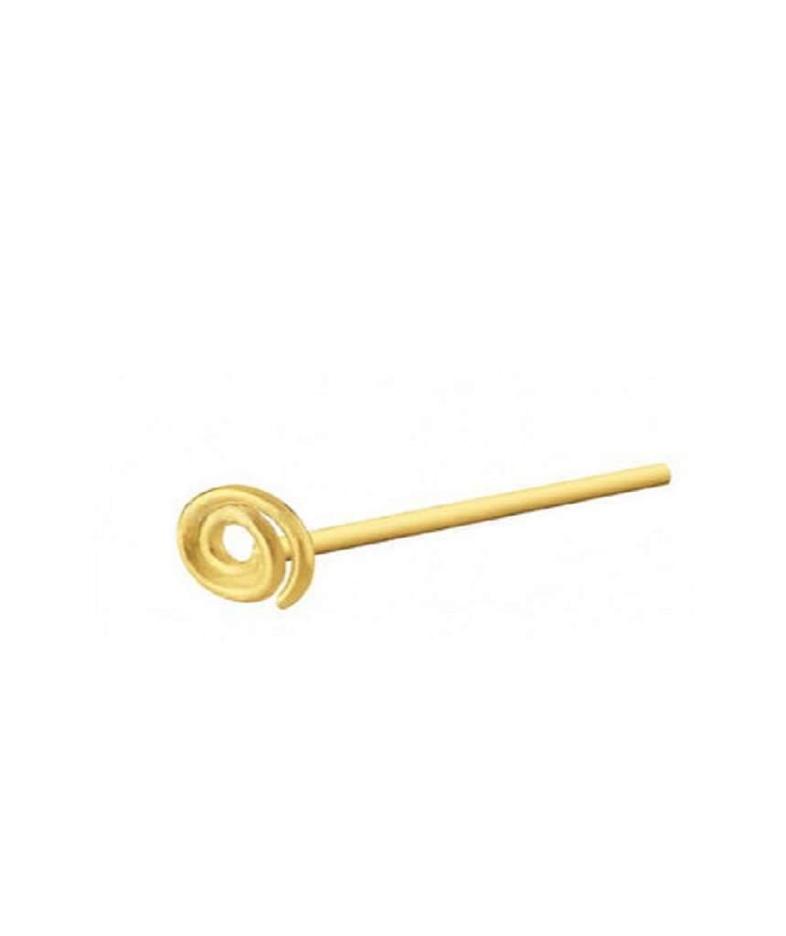 Elegant Silver & Gold Plated Nose Stud on a white background, showcasing its intricate design and quality craftsmanship.