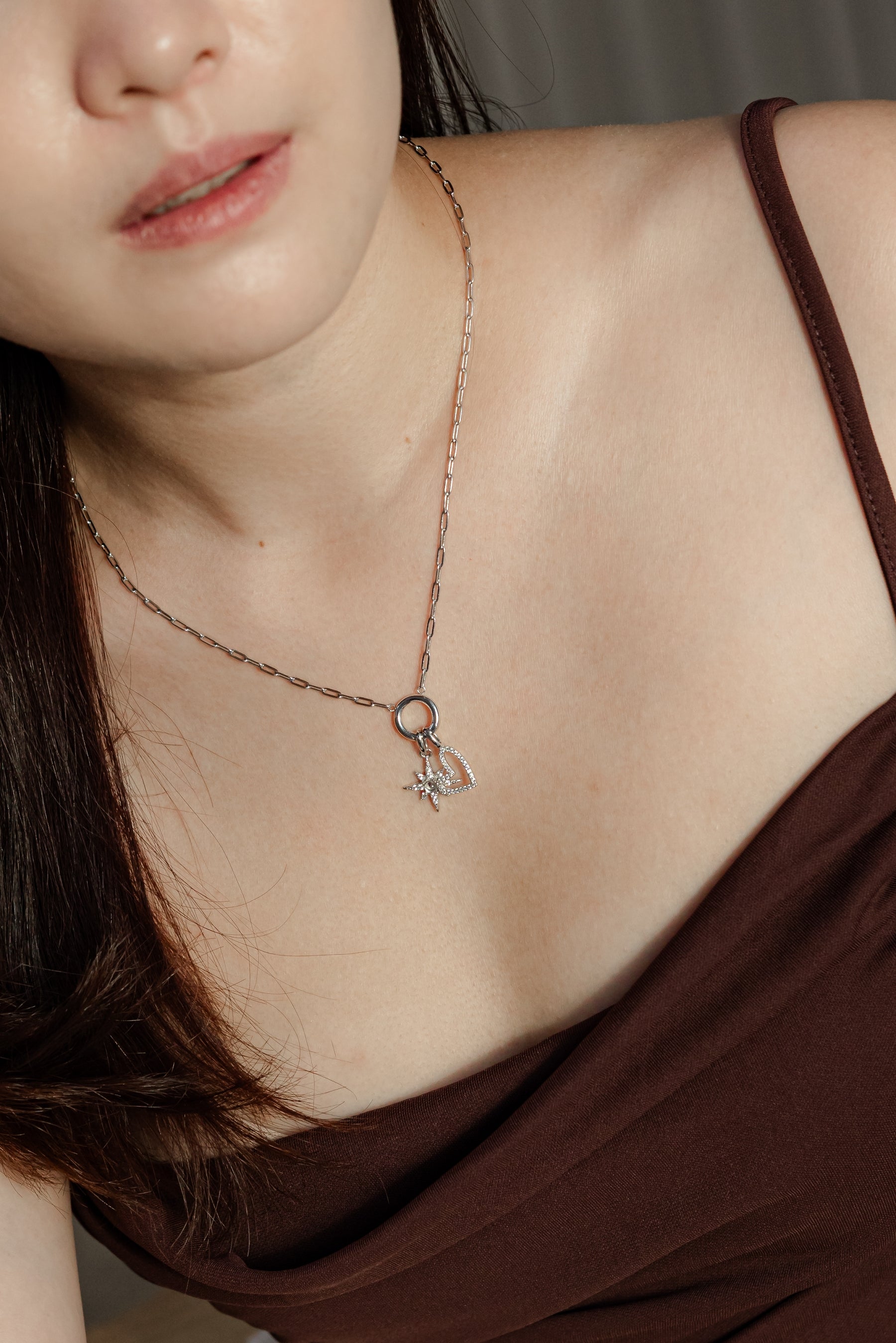 A beautifully crafted Silver North Star Charm, symbolizing hope and guidance, featuring a delicate 15mm pendant.