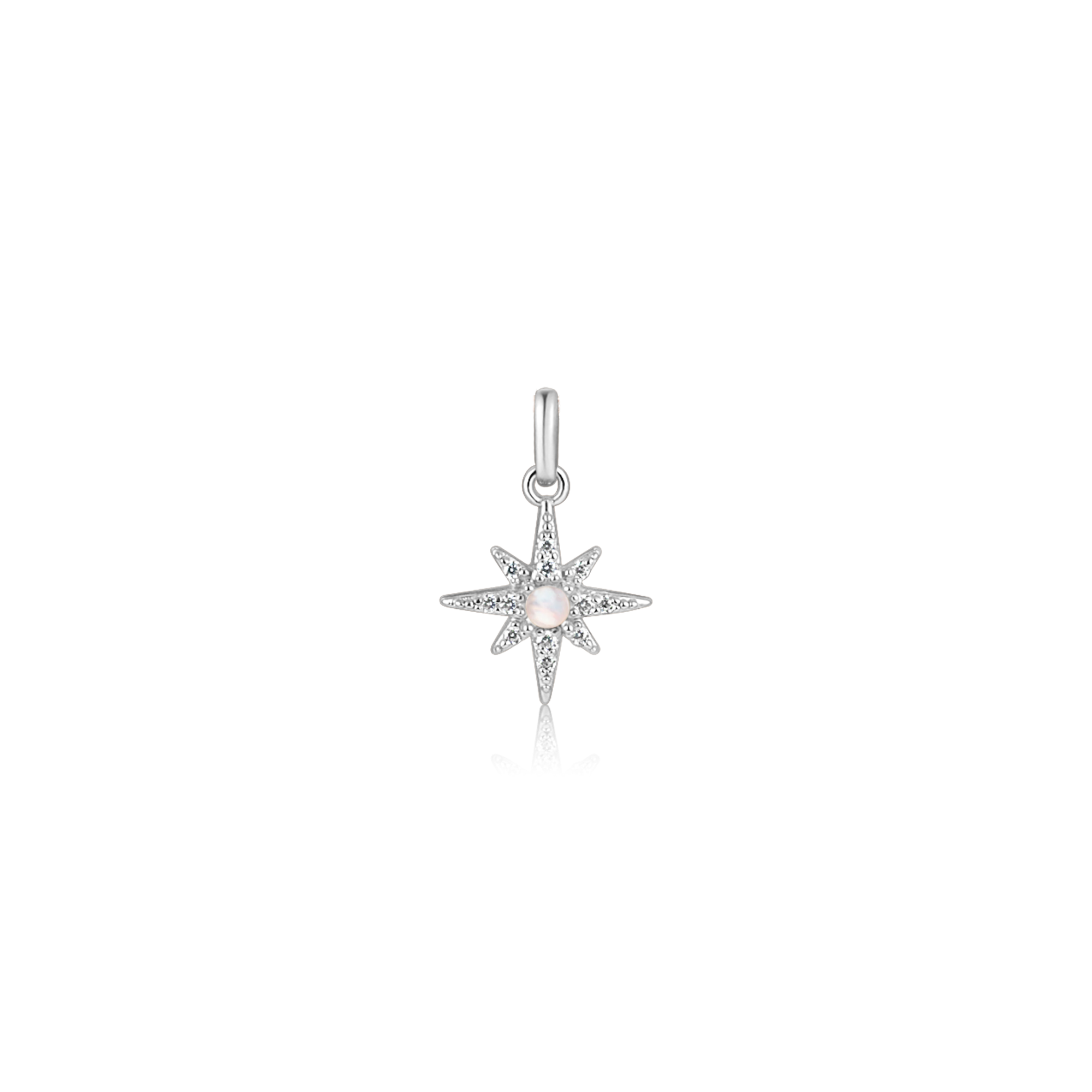 A beautifully crafted Silver North Star Charm, symbolizing hope and guidance, featuring a delicate 15mm pendant.