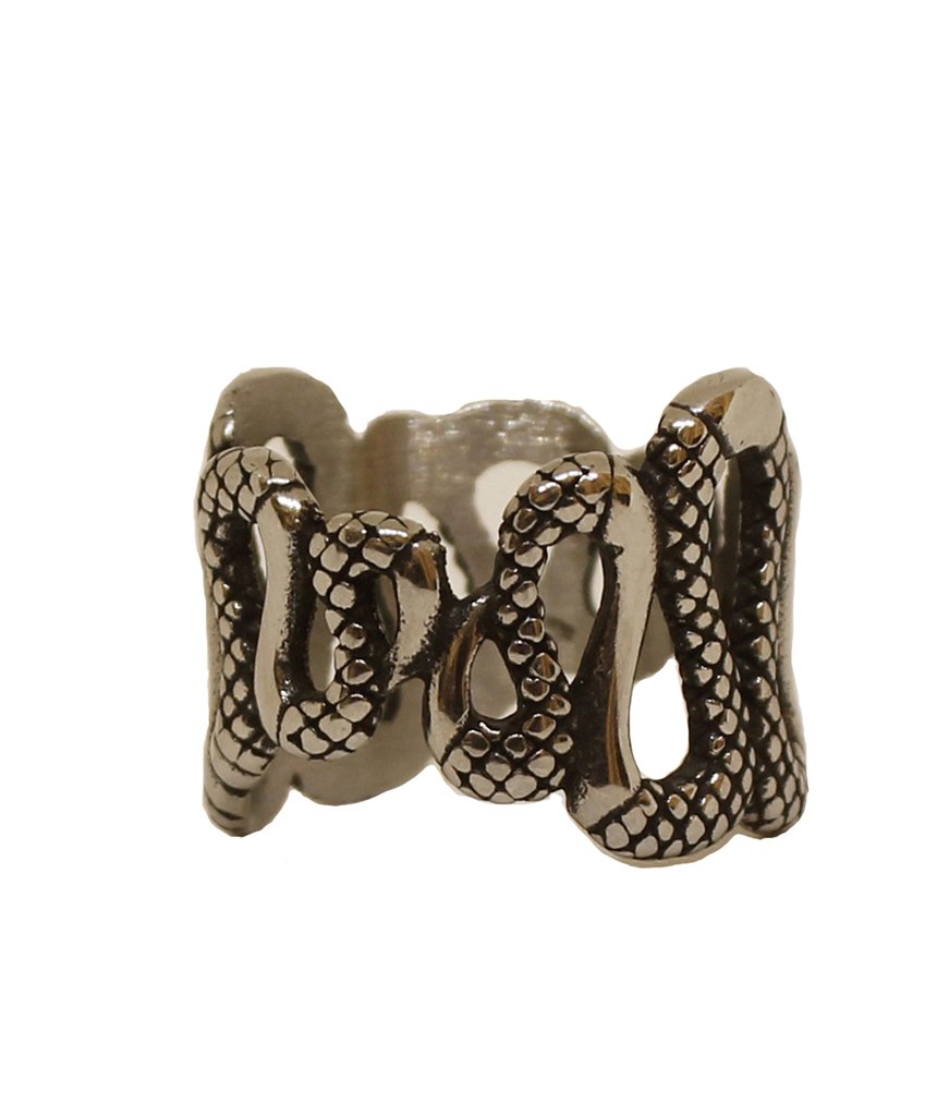 Silver snake texture ring