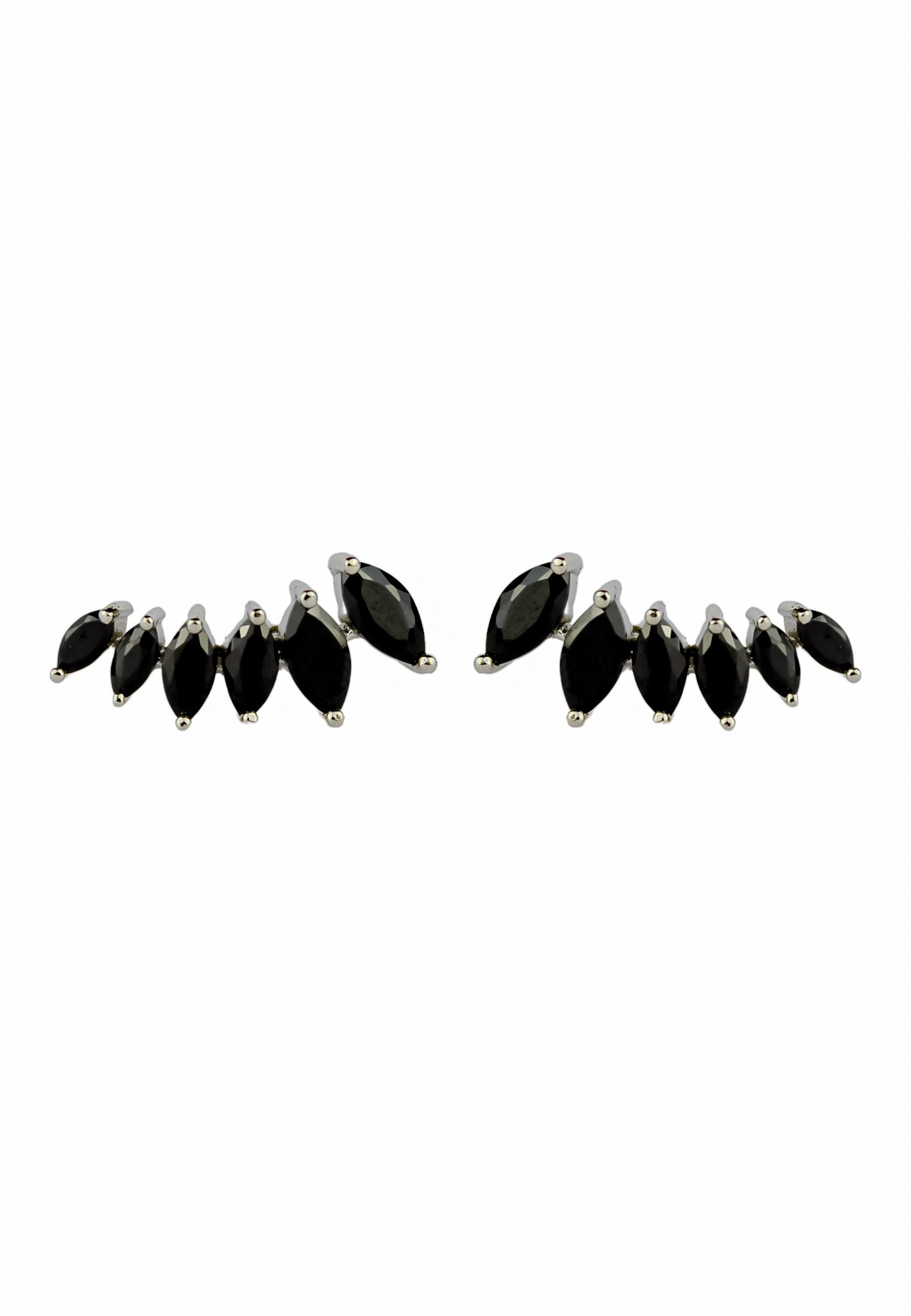 A pair of elegant silver-plated stepping earrings designed for pierced ears, featuring a modern and lightweight design.