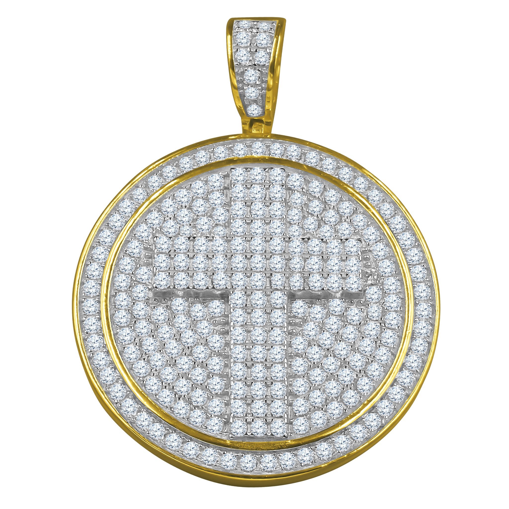 Elegant silver pendant made of 925 sterling silver featuring high-quality CZ stones in a micropave prong-set design.