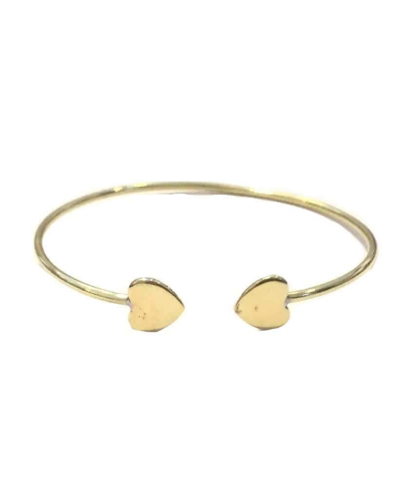 A simple geometric bracelet in gold and silver, showcasing its adjustable design and elegant craftsmanship.